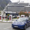 ノルウェイのテスラ急速充電器