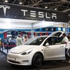 スペイン、マドリードの展示会でのテスラ