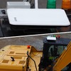 建機機械上部に設置されたシャープの衛星通信ユーザー端末