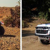 左：Overdrive Racing参戦車両・トヨタ ハイラックス  右：TLC参戦車両・トヨタ ランドクルーザー300