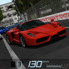 PSP版GTの画面。青山近辺をコースとした「東京・ルート246」を「エンツォ フェラーリ」が行く