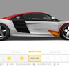 ペイント画面（英語版）。モデルはアウディ「R8 5.2 FSI quattro」。(C) 2009 Microsoft Corporation. All Rights Reserved.