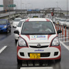 TOYOタイヤブースに展示される、東京 - 大阪無充電走行を実現したEVミラ（画像＝日本EVクラブ）