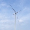 扇島風力発電所の発電設備。風車の高さは約123m