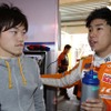 井口選手（向かって右）とパートナーの国本雄資選手
