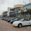MGF（手前4台）やMG RV8（一番奥）も参加