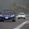 全車速追従機能付クルーズコントロールのテスト風景