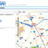 パソコン用サイトで走行軌跡を表示。青い丸が走行軌跡だ。