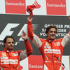 全身で喜びを表現するアロンソと、険しい表情のマッサ（ドイツGP）