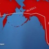 The Hard Wayの走行マップ。東京を出発しスズキ相良工場を訪問後、ロシア、カナダ、アメリカを走破する