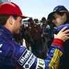セナ（向かって右）と。1993年南アフリカGP。バリチェロはリタイアに終わる