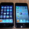 1世代前のiPod touch（左）との画面比較 1世代前のiPod touch（左）との画面比較