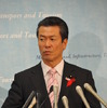 馬淵澄夫国交相（1日・国交省）　撮影＝中島みなみ