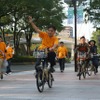 河村たかし市長がお馴染みの自転車パフォーマンス