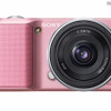 小型一眼デジタルカメラ、NEX-3、ソニー 「NEX-3」の新色ピンクで広角レンズ装着時