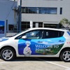 綾波レイが描かれた日産リーフ、公用車としての使用のほか 観光関係の業務に使用することも町では検討している。（写真：箱根町提供）（C）カラー