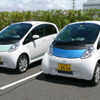 電気自動車のi-MiEV。電力供給があれば家庭用電源からも充電が可能だ