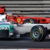 シューマッハ（手前）vsアロンソ（F1中国GP）