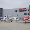 ホンダジェット（向かって左からコンセプト実証機、量産型初号機、量産型3号機）