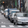 震災直後の都内における給油待ちの車両（3月17日）