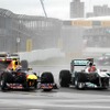 シューマッハ（向かって右）とウェーバー（F1カナダGP）