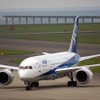 全日空の標準カラーだが、実はこれボーイング社が所有するテスト専用機。今後もこのカラーのまま、世界各国で検証プログラムを行う。
