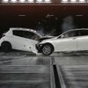 2011 トヨタ安全技術取材会。衝突実験高速写真