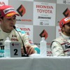 予選後の会見でのオリベイラ（右、ポールポジション）とロッテラー。最後のQ3で、ロッテラー確勝の流れが変化した