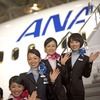 検証飛行で来日した、ANA塗装の、ボーイング社有787ドリームライナー（7月上旬）