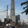 東京スカイツリーに接近。浅草通りは意外と空いていた。