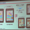 静電式タッチ操作を採用し、快適なフリック＆ドラッグ操作を実現。メニューは左手/右手用を用意した