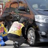 2010年4月のタイヤ安全プロジェクト実施風景。埼玉県、アグリパークゆめすぎと