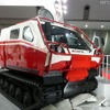 モリタのブースで紹介されていた水陸両用車「Red Salamander」（ST Kinetics社製の）。サイズはW2300×L8600×H2500mm、重量は9700kg