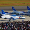 一般公開イベントとしては東日本大震災以降で初の関東開催となるブルーインパルスの展示飛行。今年はF-2戦闘機も入間の空を舞う。
