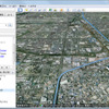 軌跡データをGoogleアース上に表示。気ままに走ったドライブのコースを後で確認する、といった使い方もできる。