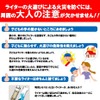 ライターの火遊びによる子どもの事故防止を呼びかける、注意喚起のリーフレット