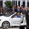 中国・温家宝首相とドイツ・メルケル首相が、ウォルフスブルグのフォルクスワーゲン工場を訪問