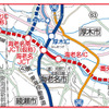 さがみ縦貫道の開通予定図。IC/JCT名は仮称時のもの。