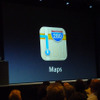 アップルの開発者向けイベントWWDC 2012（Apple World Wide Developpers Conference 2012）の基調講演、iOS 6のプレゼンテーションの様子。