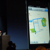 アップルの開発者向けイベントWWDC 2012（Apple World Wide Developpers Conference 2012）の基調講演、iOS 6のプレゼンテーションの様子。