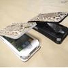 「iPhone4たて上開き本蛇革ケース」