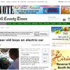 101歳のエドワード・へインさんがシボレーボルトを購入したと伝える米メリーランド州の『Carroll County Times』