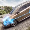 ヒルディセントコントロールを作動させて坂を下るボルボV40クロスカントリー