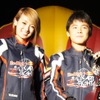 南明奈さん（左）とレッドブル・カート・ファイト・ジャパンファイナル優勝者の澤田真治さん（右）