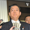 徳田政務官の辞任について語る太田国大臣（4日・国交省）