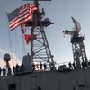 USSハリバートンの帰港（動画キャプチャ）
