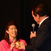 吉田沙保里選手とアーノルド・シュワルツェネッガー（ラストスタンド記者会見）