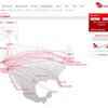 ヴァージン・アメリカの路線図キャプチャー