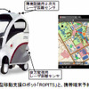 移動支援ロボット「ROPITS」と、携帯端末予約用画面の例