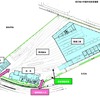 新しい交通局局舎と電車施設の配置図。